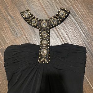 Laundry By Shelli Segal Black Dress with Gold Accents